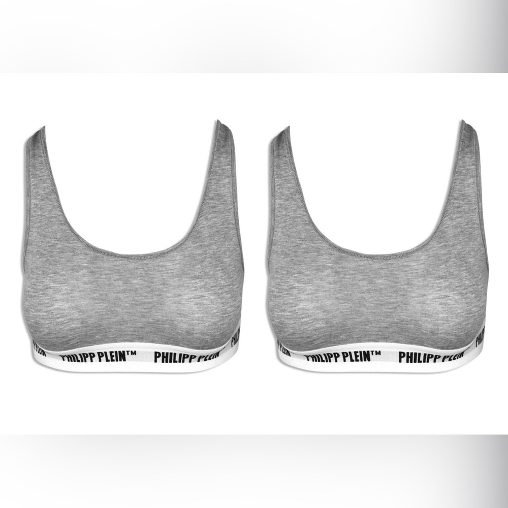 Philip Plein Women's Leisure Bra 2-Pack - Gray - Large 🍁 BLACK FRIDAY SALE $39